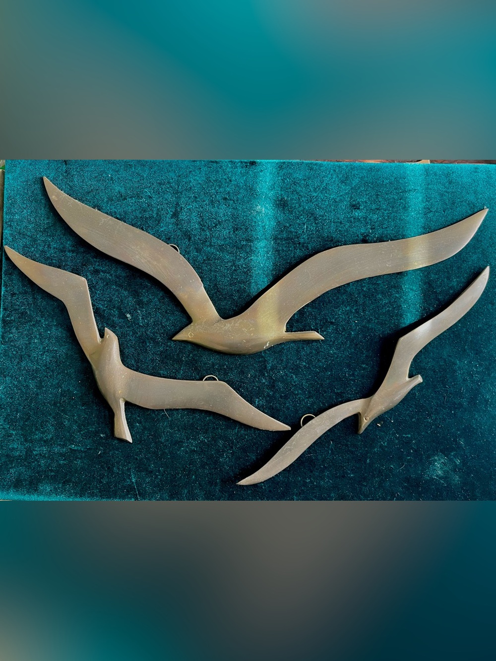 Vintage MCM Brass Seagull Wall Decor